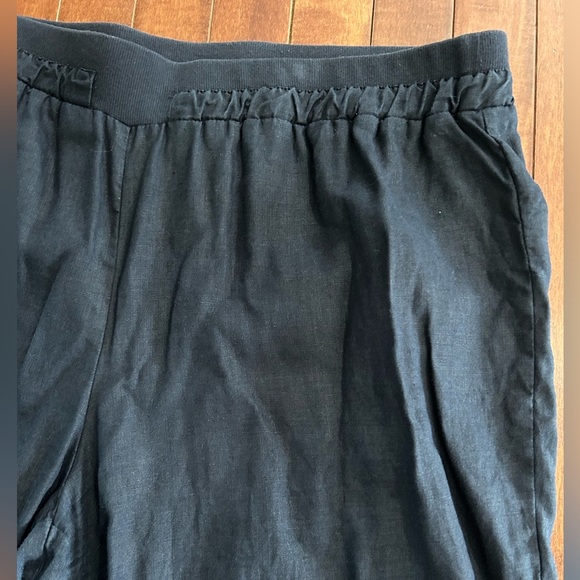 Ellen Tracy Women’s Navy Blue Linen Capris Pants Elastic Waistband Size 1X - Picture 3 of 9